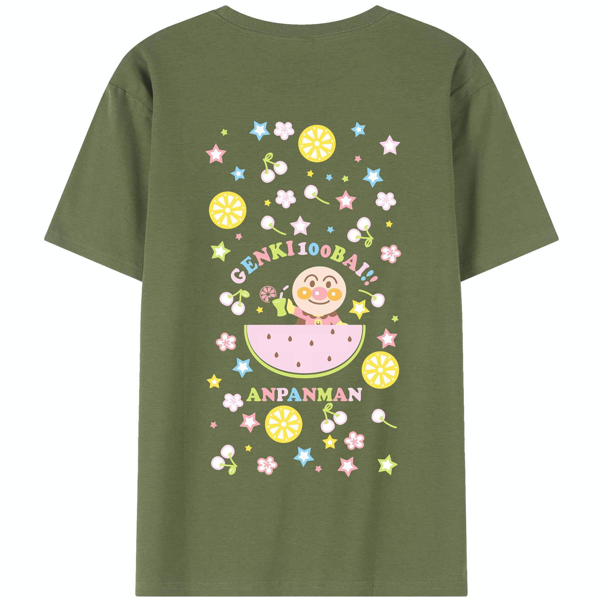 （画像用） アンパンマン Anpanman 綿100％半袖Tシャツ（背面プリント）